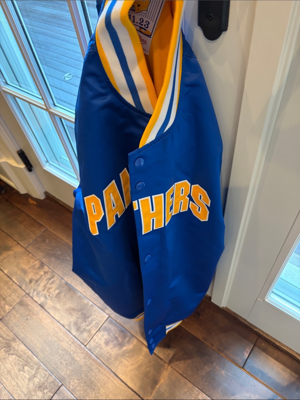 Mitchell & Ness Blue and Yellow "Panthers" Kids Varsity Jacket